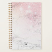 Gepersonaliseerd Luxe Marmeren Glitter ontwerp Planner (Voorkant)