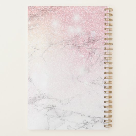 Gepersonaliseerd Luxe Marmeren Glitter ontwerp Planner (Achterkant)