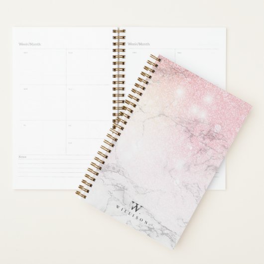 Gepersonaliseerd Luxe Marmeren Glitter ontwerp Planner (Display)