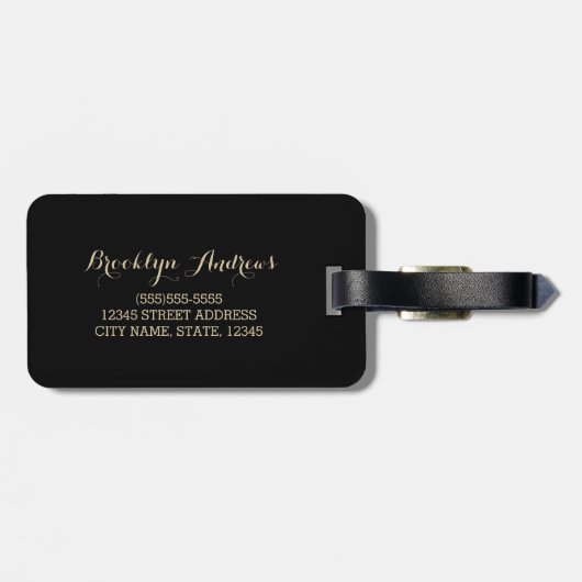 Gepersonaliseerd | Luxe Stippen Bagagelabel (Achterkant horizontaal)