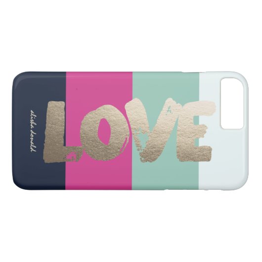 Gepersonaliseerd | Luxe Stripes Case-Mate iPhone Case (Achterkant (Horizontaal))
