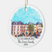 Gepersonaliseerd Luxemburgs Ornament, Luxemburgs g Keramisch Ornament (Links)