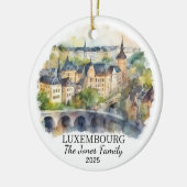 Gepersonaliseerd Luxemburgs Ornament, Luxemburgs g Keramisch Ornament (Links)