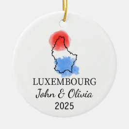 Gepersonaliseerd Luxemburgs Ornament, Luxemburgse  Keramisch Ornament