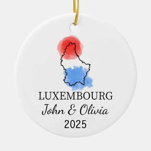 Gepersonaliseerd Luxemburgs Ornament, Luxemburgse Keramisch Ornament (Voorkant)