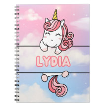Gepersonaliseerd Lydia Unicorn Girlie Notitieboek