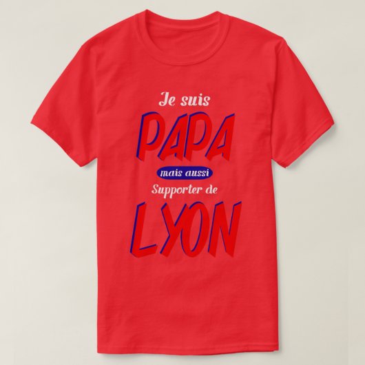 gepersonaliseerd lyon cadeau vader lyonnais man t-shirt (Design voorkant)