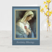 Gepersonaliseerd Maagdelijk Madonna Mary met nam Kaart (Gele Bloem)