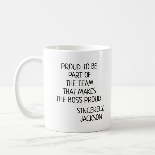 Gepersonaliseerd Maak de Baas Trots Koffiemok (Links)
