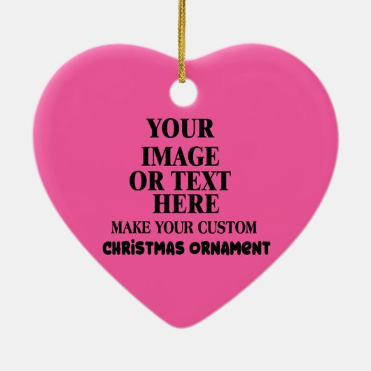 Gepersonaliseerd Maak uw eigen kersthart vast Keramisch Ornament (Achterkant)