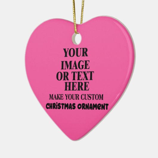 Gepersonaliseerd Maak uw eigen kersthart vast Keramisch Ornament (Links)