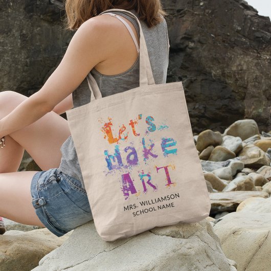 Gepersonaliseerd maakt kunstleraar creatief tote bag