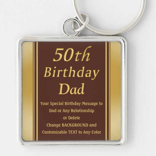 Gepersonaliseerd maar Cheap 50th Birthday Gifts fo Sleutelhanger (Voorkant)