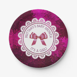 Gepersonaliseerd Magenta Girl's Baby shower Bord
