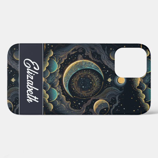 Gepersonaliseerd  Magical Moon Phase Witchy Case-Mate iPhone Case (Achterkant (horizontaal))