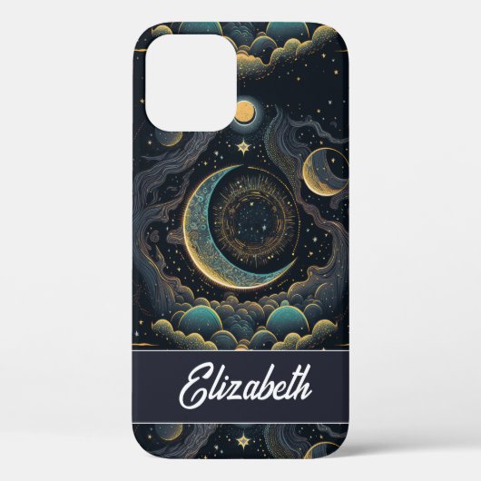 Gepersonaliseerd  Magical Moon Phase Witchy Case-Mate iPhone Case (Achterkant)