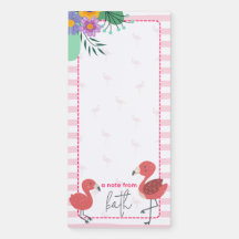Gepersonaliseerd magnetisch Notitieblok - Flamingo