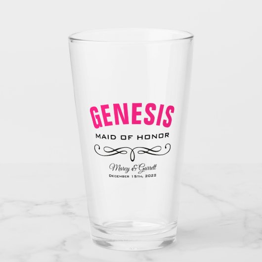 GEPERSONALISEERD MAID VAN DE HONOR WEDDING ARTIJ GLAS (Voorkant)