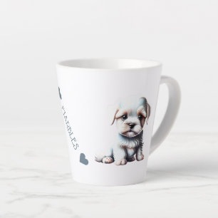 Gepersonaliseerd Maltees Puppy Hondennaam Jouw tek Latte Mok