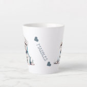 Gepersonaliseerd Maltees Puppy Hondennaam Jouw tek Latte Mok (Voorkant)