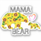 Gepersonaliseerd MAMA BEER Zonnebloemen Beste mama Sticker (Voorkant)