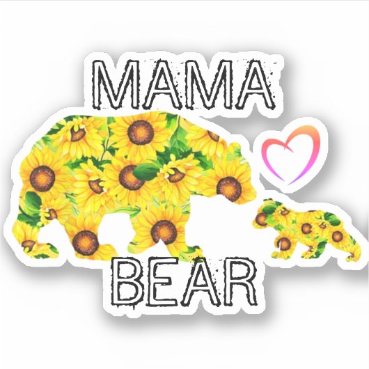 Gepersonaliseerd MAMA BEER Zonnebloemen Beste mama Sticker (Voorkant)