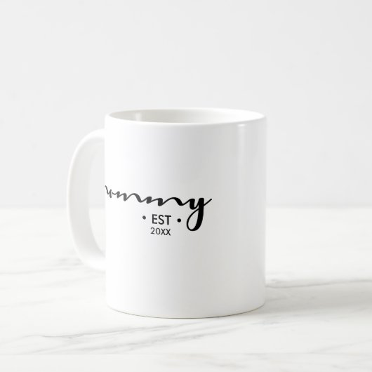 Gepersonaliseerd, Mama, Gevestigd, Jaar Koffiemok (Voorkant links)