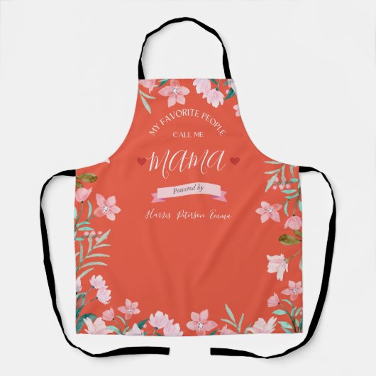 Gepersonaliseerd Mama Schort met de namen van Kind (Voorkant)