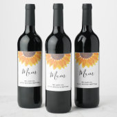 Gepersonaliseerd Mama's Zonnebloem Wijn Label Wijn Etiket (Flessen)
