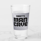 Gepersonaliseerd Man Cave Diamondplate Beer Glass Glas (Achterkant)