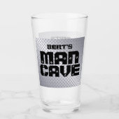 Gepersonaliseerd Man Cave Diamondplate Beer Glass Glas (Voorkant)