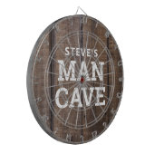 Gepersonaliseerd Man Grot Rustiek Hout Land Dartbord (Voorkant Links)