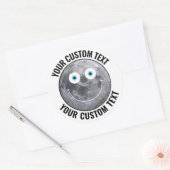 Gepersonaliseerd Man in de Moon Custom Happy Face  Ronde Sticker (Envelop)