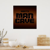 Gepersonaliseerd Man met koperen diamondplate Post Poster (Keuken)