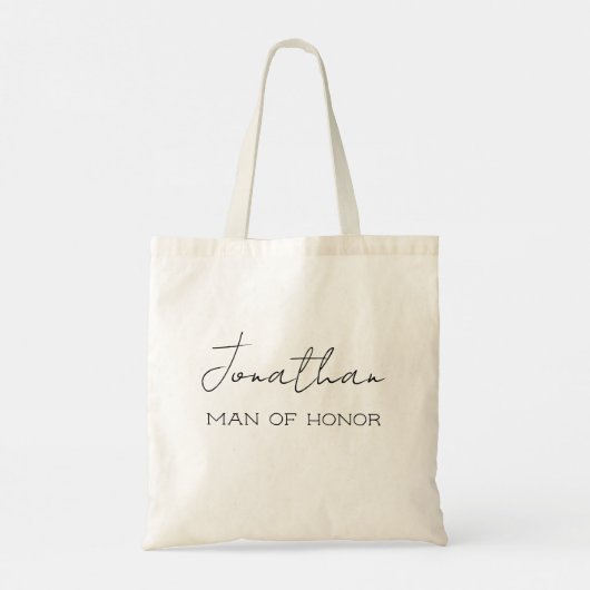 Gepersonaliseerd Man van eer Canvas tas (Achterkant)