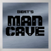 Gepersonaliseerd Man van geborsteld staal Poster (Voorkant)