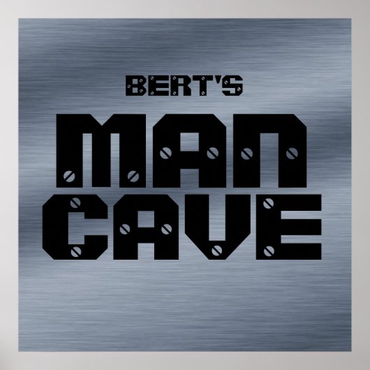 Gepersonaliseerd Man van geborsteld staal Poster (Voorkant)