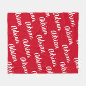 Gepersonaliseerd mandje voor familienamen rood fleece deken (Voorkant (Horizontaal))