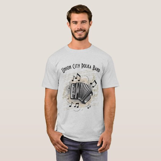 Gepersonaliseerd Mannen Accordeonspeler T-shirt (Voorkant volledig)