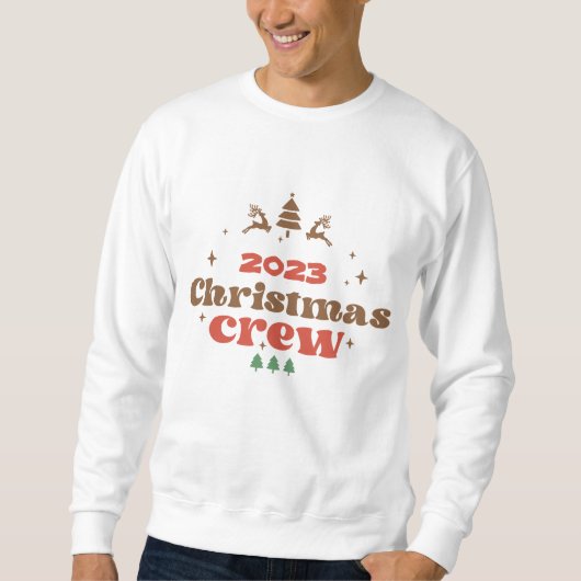 Gepersonaliseerd mannen jaar Kerstmis crew Trui (Voorkant)