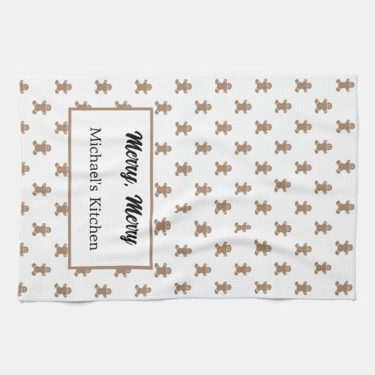 Gepersonaliseerd mannenpatroon theedoek (Horizontaal)