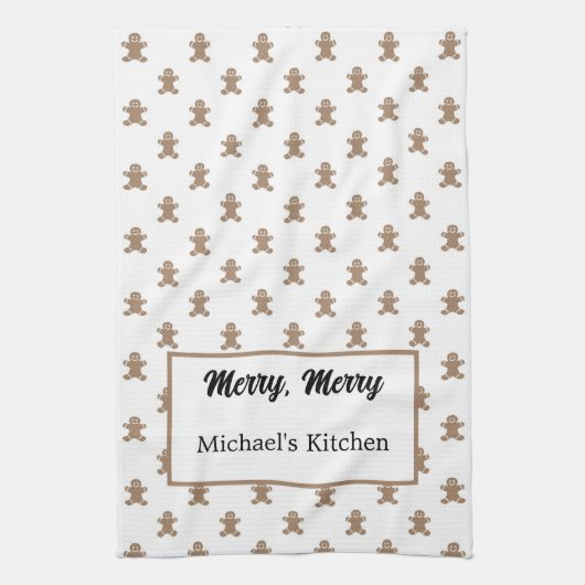 Gepersonaliseerd mannenpatroon theedoek (Verticaal)