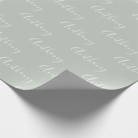 Gepersonaliseerd Manuscript Groene Elegant Cadeaupapier (Hoek)