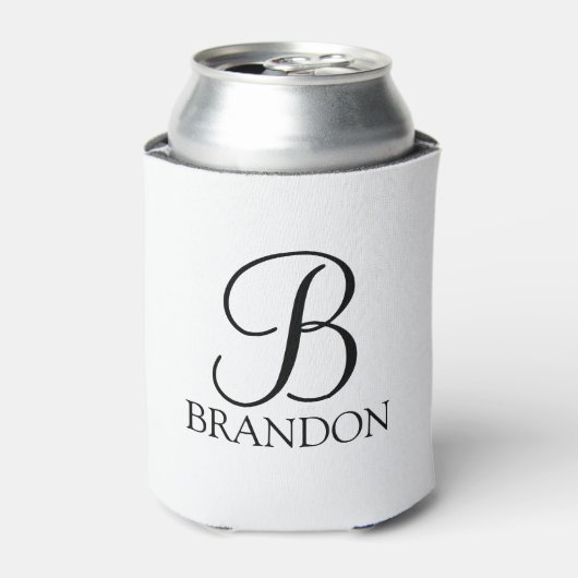 Gepersonaliseerd Manuscript Monogram en Naam Blikjeskoeler (Blikje Voorkant)