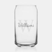 Gepersonaliseerd Manuscript Monogram en Naam Blikvorm Glas (Voorkant)