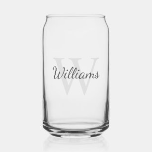 Gepersonaliseerd Manuscript Monogram en Naam Blikvorm Glas