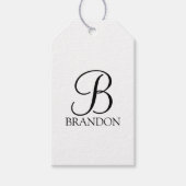 Gepersonaliseerd Manuscript Monogram en Naam Cadeaulabel (Voorkant)