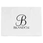 Gepersonaliseerd Manuscript Monogram en Naam Groot Cadeauzakje (Voorkant)