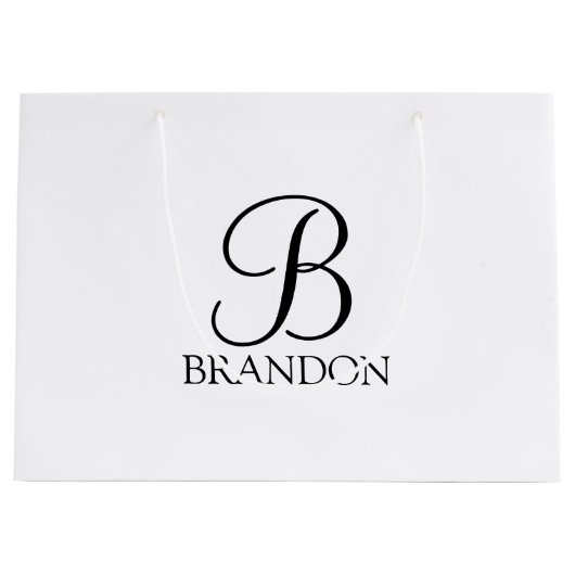 Gepersonaliseerd Manuscript Monogram en Naam Groot Cadeauzakje (Voorkant)