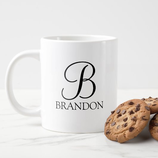 Gepersonaliseerd Manuscript Monogram en Naam Grote Koffiekop